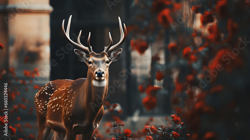Christmas card cute deer de...