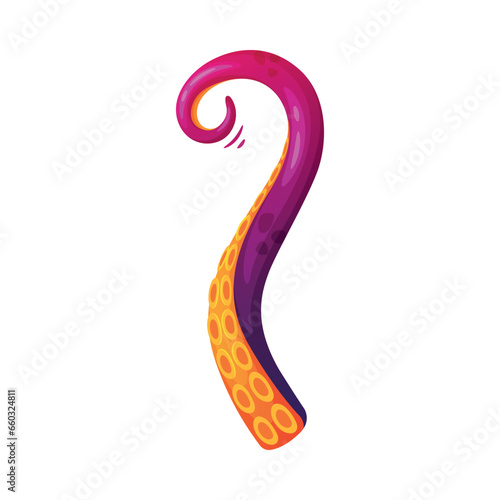 Octopus Tentacle as Limb of Ocean Creature Vector Illustration