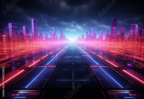 Neon illuminated futuristic backdrop realistic image, ultra hd, high design very detailed © Syed Qaseem Raza