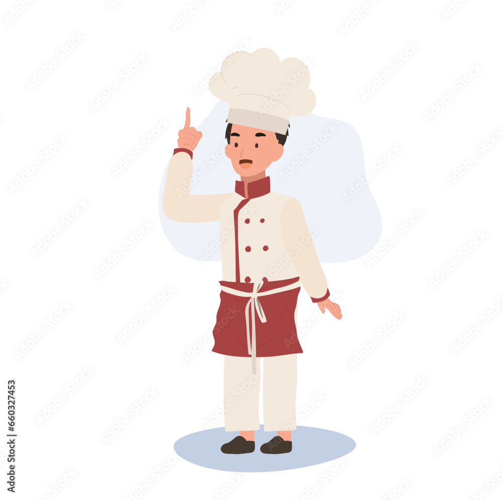 Young Culinary Mentor in Chef Hat. Kid Chef Giving Expert Cooking Advice. Young Culinary Mentor in Chef Hat. Kid Chef Giving Expert Cooking Advice.