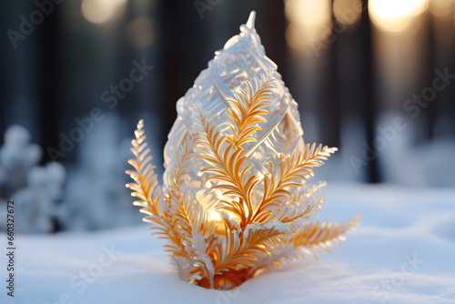 Close up ice snowflakes, wi...