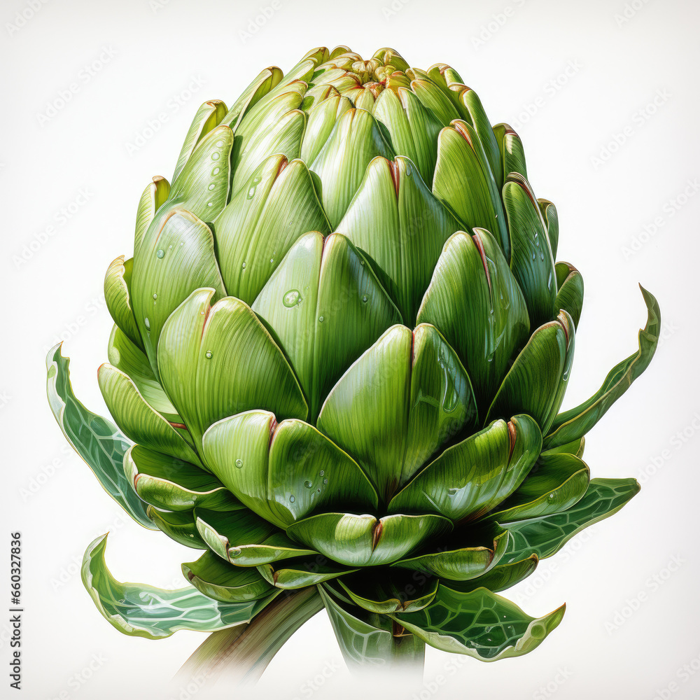 watercolor Artichoke Teaclipart, Generative Ai watercolor Artichoke Teaclipart, Generative Ai
