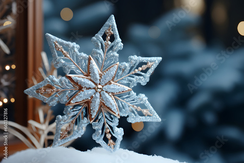 Close up ice snowflakes, wi...