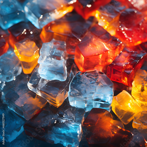 Close up ice snowflakes, wi...