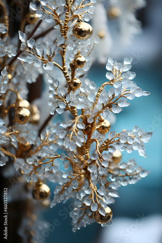Close up ice snowflakes, wi...