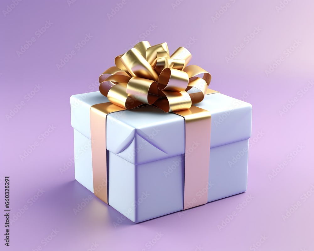 Obraz premium 3D Render of Christmas Present on Colorful Background.