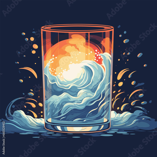 A storm in a glass of water. A major fuss over a trivial matter. Vector photo