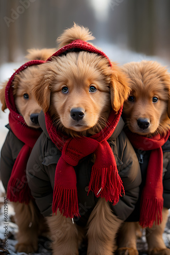 Cute fluffy dog puppy in re...