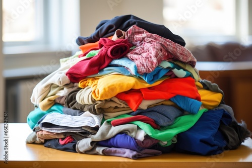 pile of second-hand clothes for charity