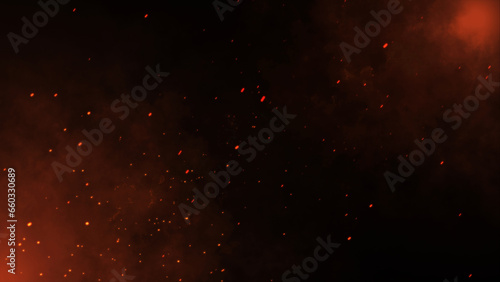 Abstract fire glowing lighting on particle