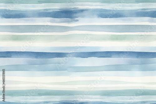 Pale blue and white hand-painted watercolor stripes. Generative AI