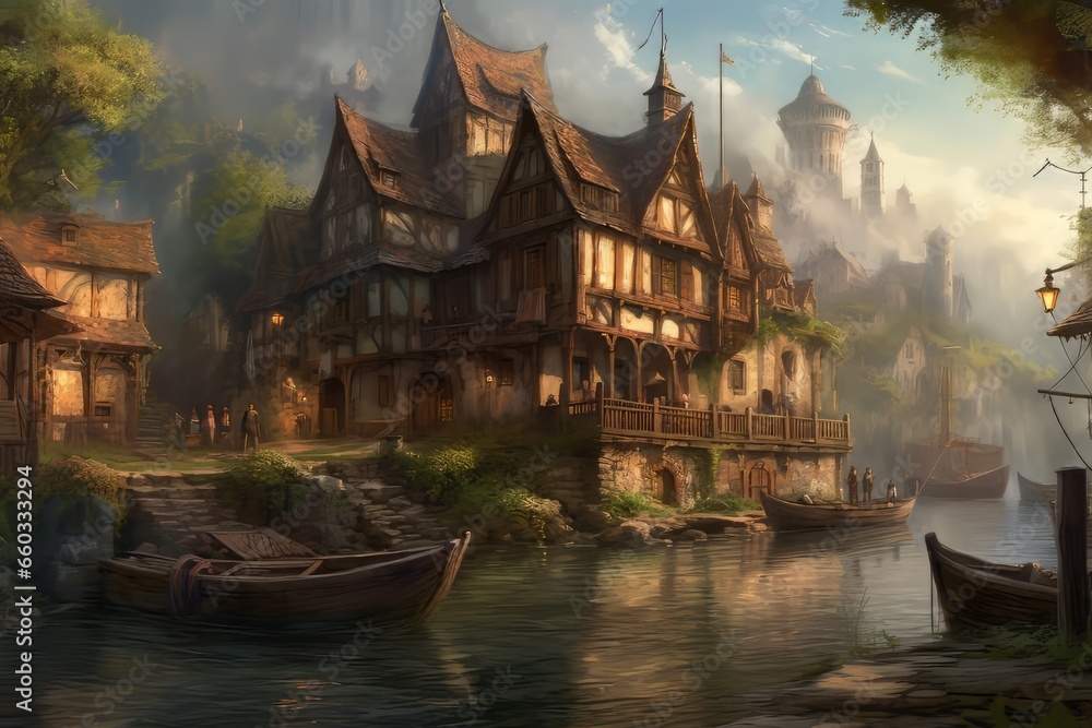 Obraz premium Fishing village
