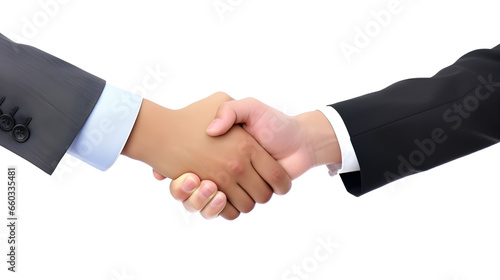Handshake concept, business partners meeting, successful agreement, isolated on white background.