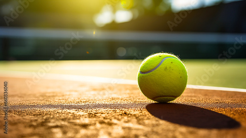Tennis ball on court closeup © Doraway