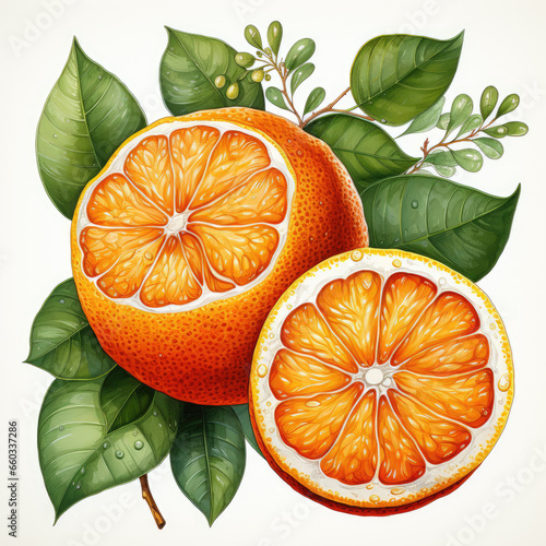 watercolor Orange clipart, Generative Ai