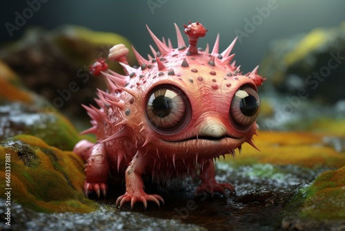 adorable 3D creature. Generative AI