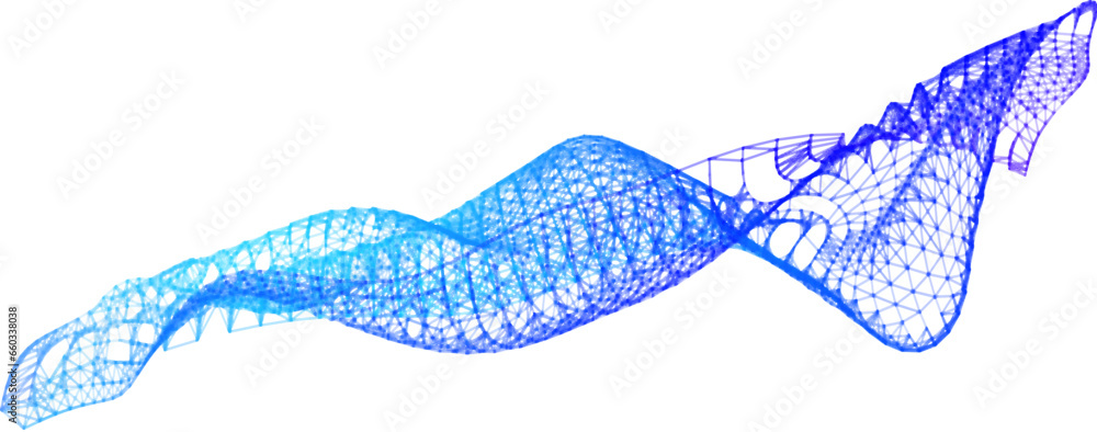 Vetor de Network lines. Net wave information flow. Scientific paradigm ...