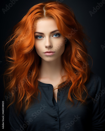 Cute Young Woman with Orange Hair
