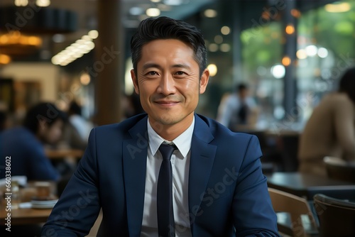 正面の日本人の男性シニアビジネスマンのポートレート写真（背景あり・サラリーマン・スーツ・年配・社長・課長・部長・役職）