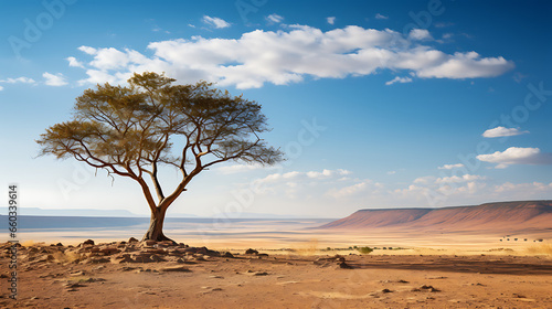 Single Tree in Arid Desert Landscape © L