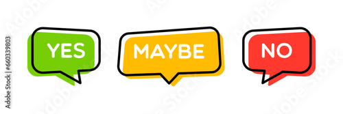 Yes No Maybe Abstract Modern Speech Bubbles