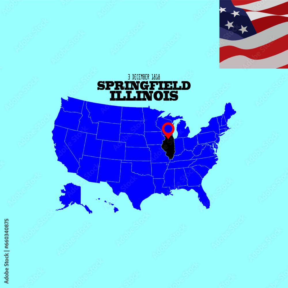 Obraz premium Vector illustration of geographic map of US states and names of their capitals