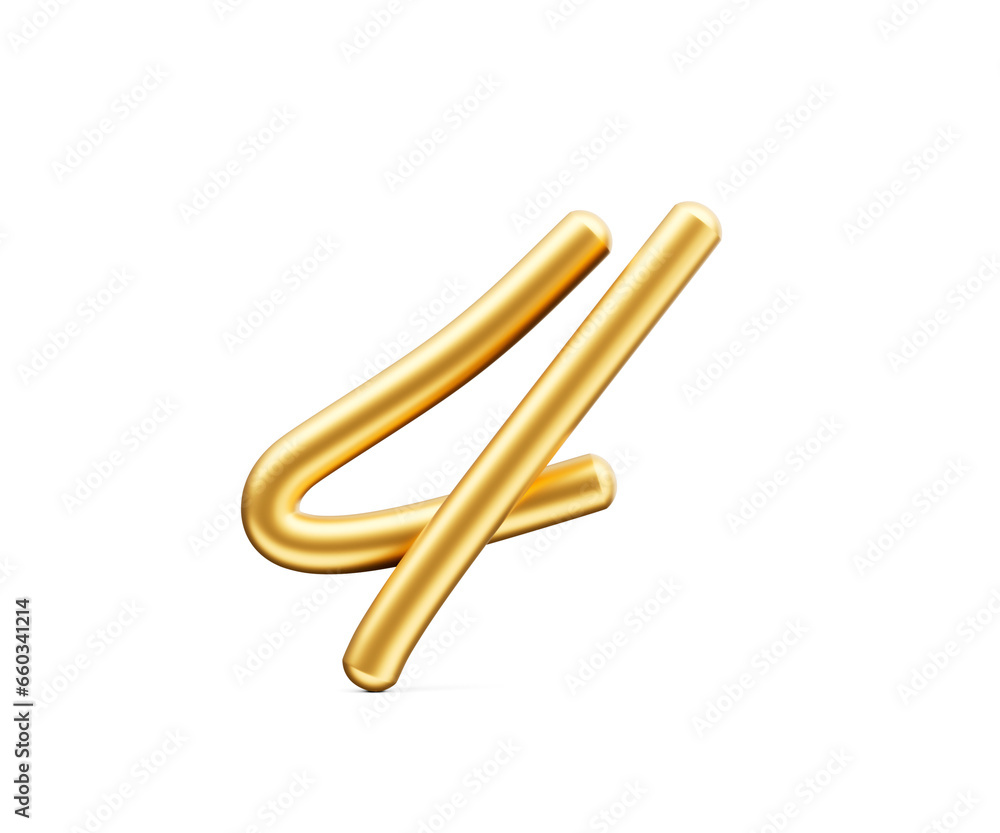 3d Golden Shiny Digit 4 Number Four Rounded Inflatable Font White Background 3d Illustration 3d Golden Shiny Digit 4 Number Four Rounded Inflatable Font White Background 3d Illustration