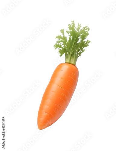 carrot with green leaves on isolated transparent background