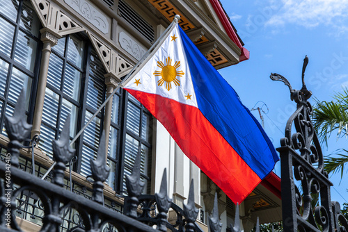 Philippine national flag hoisted at Malacanang Palace, Manila , Philippines
 photo