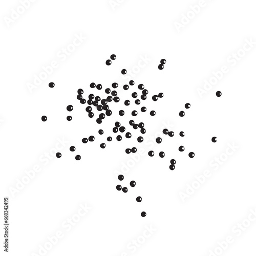 Black Lentils Icon, Dry Scattered Beluga Lentil Grains Silhouette, Dal Symbol, Daal Sign, Dhal Pictogram