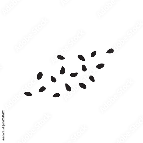 Apple Seed Icon, Apples Seeds Group Isolated on White