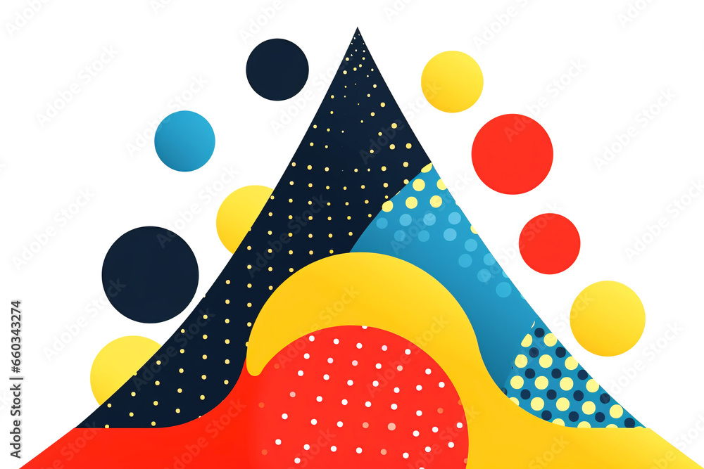 Obraz premium Colorful triangle background with dots on white background. 