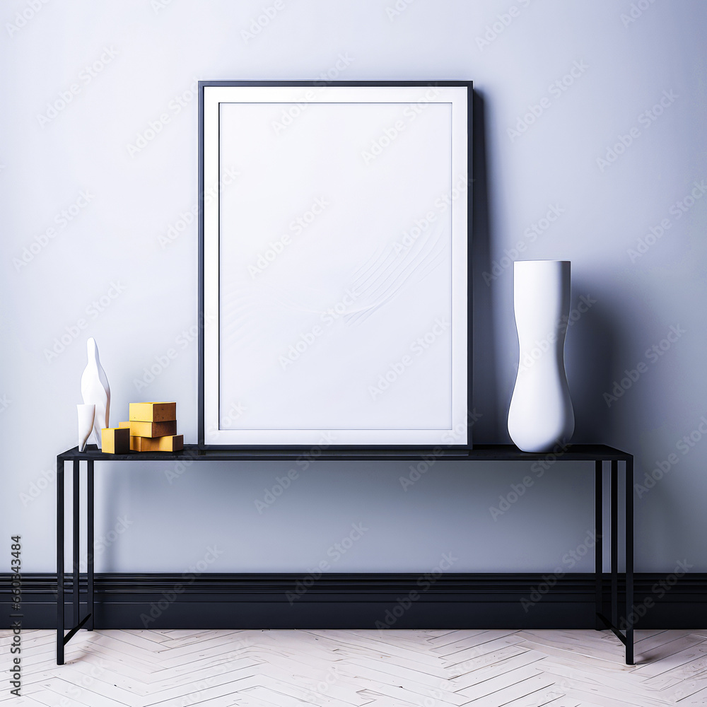 Elevate your home decor with this modern living room featuring a sleek black photo frame mock-up. Perfect for showcasing your favorite memories or artwork. Elevate your home decor with this modern living room featuring a sleek black photo frame mock-up. Perfect for showcasing your favorite memories or artwork.