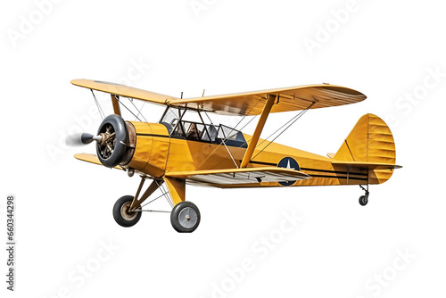 vintage biplane isolated on white