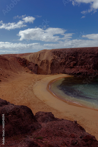 Playa del Papagayo en Lanzarote, Parque Natural de los Ajaches (Islas Canarias)