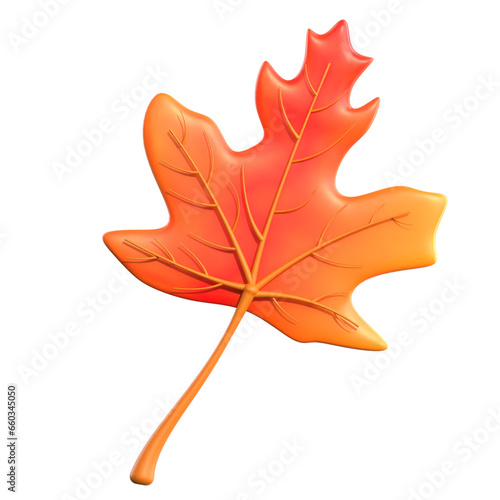 Japanese autumn leaves 3d illustration