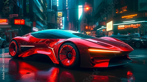 The prototype model of a futuristic car. Concept Car. AI-generated image © Falk