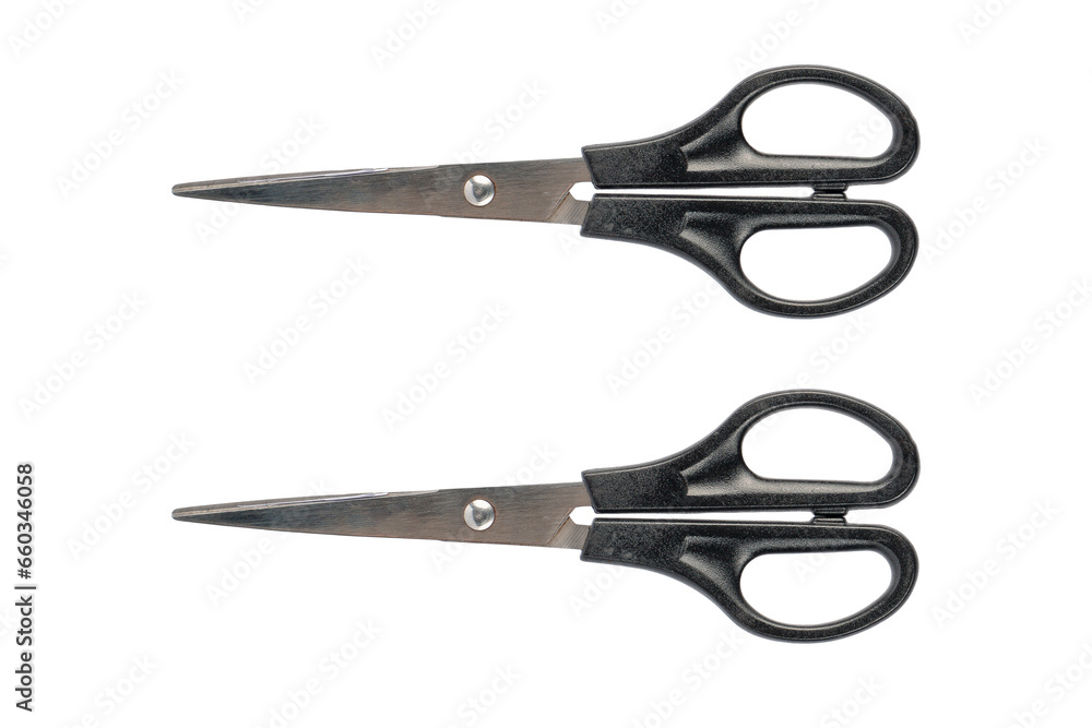 Office stationery scissors cutting on transparent background Office stationery scissors cutting on transparent background