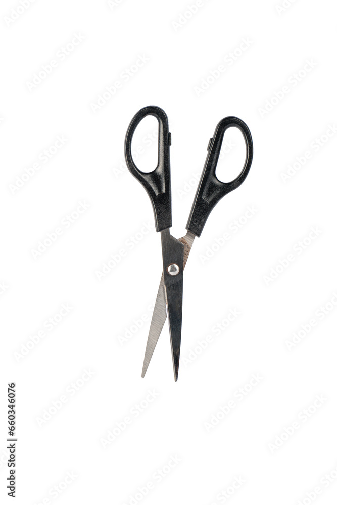 Office stationery scissors cutting on transparent background Office stationery scissors cutting on transparent background