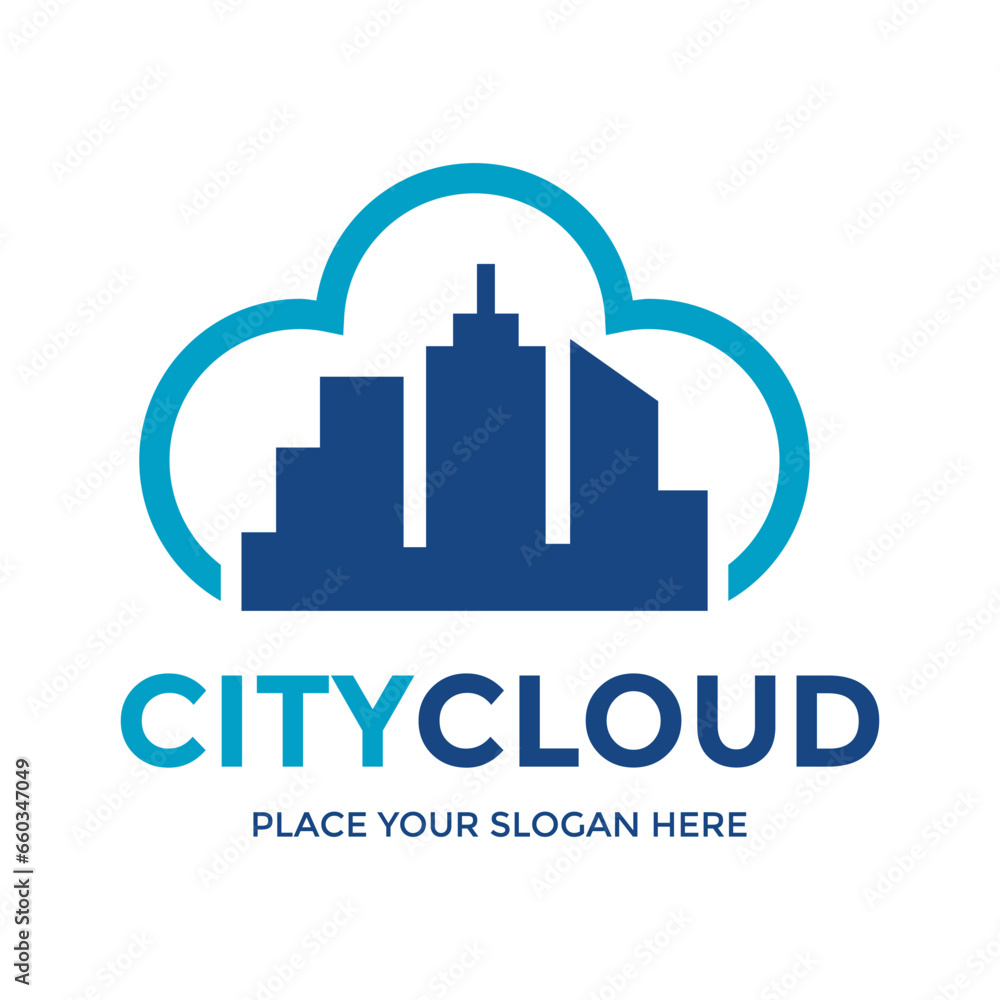 City cloud vector logo template. City cloud vector logo template.