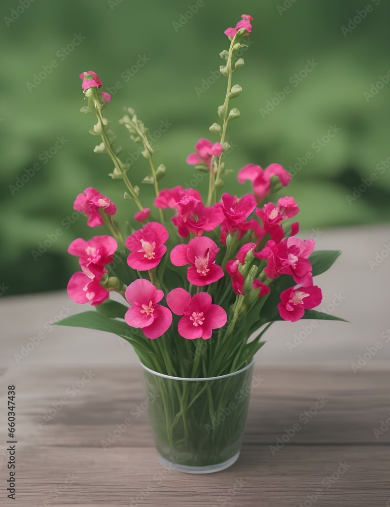 pink Snapdragon in a pot