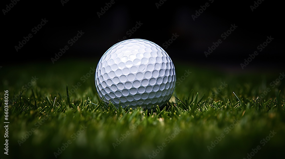 Golf ball on a beautiful green golf course Golf ball on a beautiful green golf course