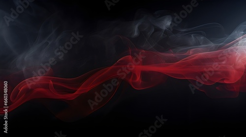 Abstract illustration of smoke trails in a dark setting focusing on mystery, motion, and form, suitable for backgrounds and atmospheric themes. (Generative AI)