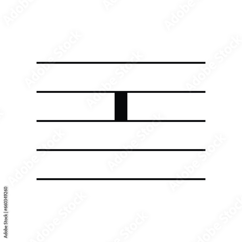 Breve or Double whole rest symbol on staff flat vector isolated on white background. Musical notes symbol. Musical notation. For learning music