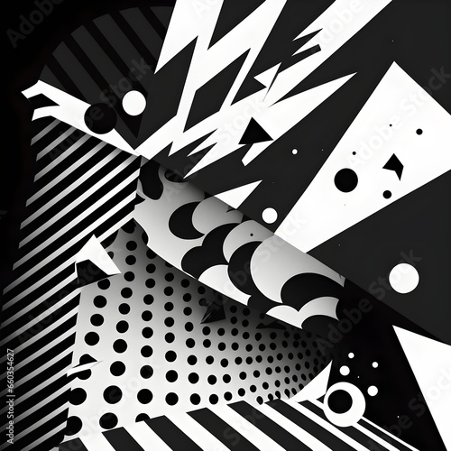 black and white 80s patterns stencil art vector shape 