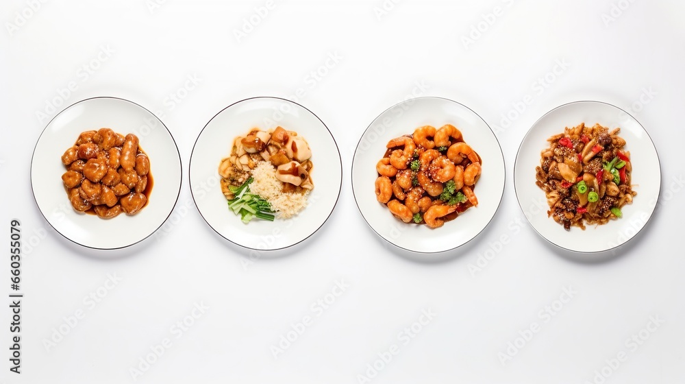 Chinese food on white background, homemade chine cuisine with Vegetables Chinese food on white background, homemade chine cuisine with Vegetables