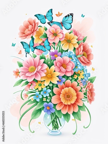 Free A Charming Illustration Colorful Butterfly Animation, Generative AI © Graphic EngineerBD