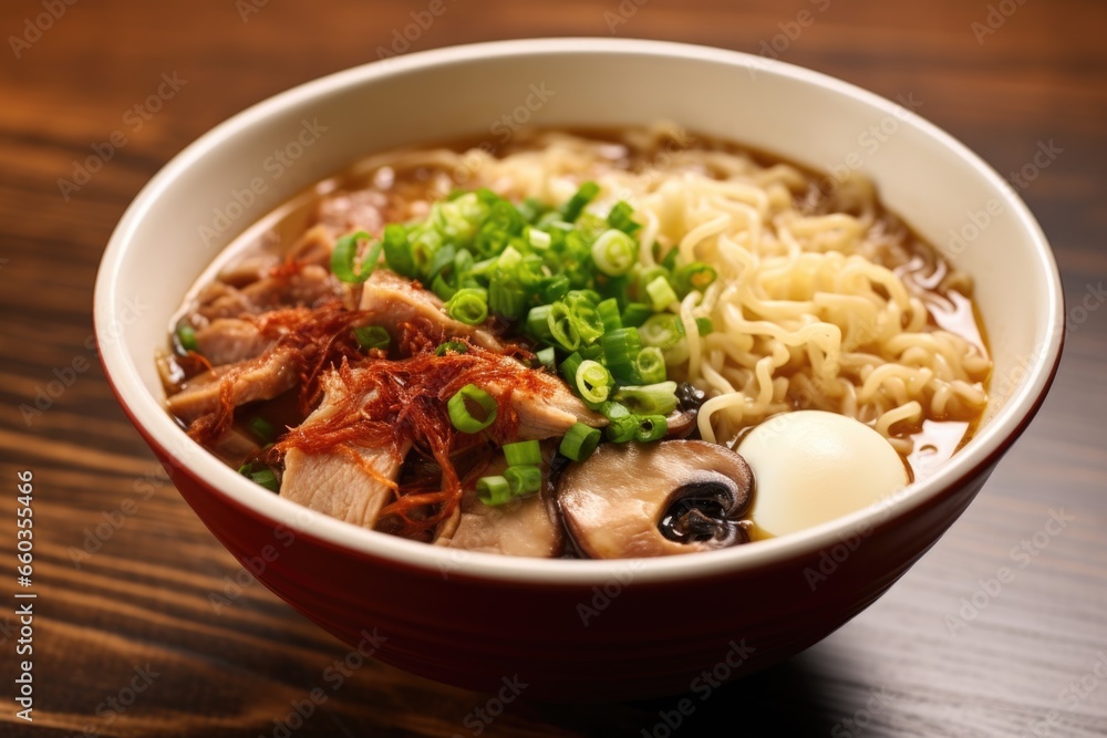 ramen with sliced pork, mushrooms, and green onion ramen with sliced pork, mushrooms, and green onion