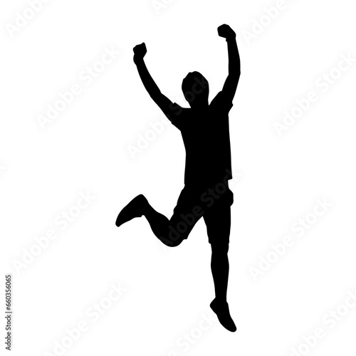 Silhouette of a male dancer in performing pose. Silhouette of a dancing man.