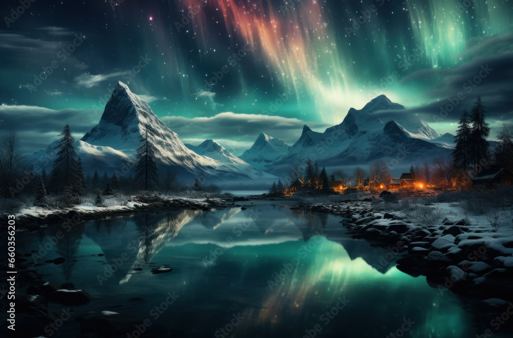 Beyond Imagination: The Northern Lights Casting Magic Over a Silent Nordic Terrain.